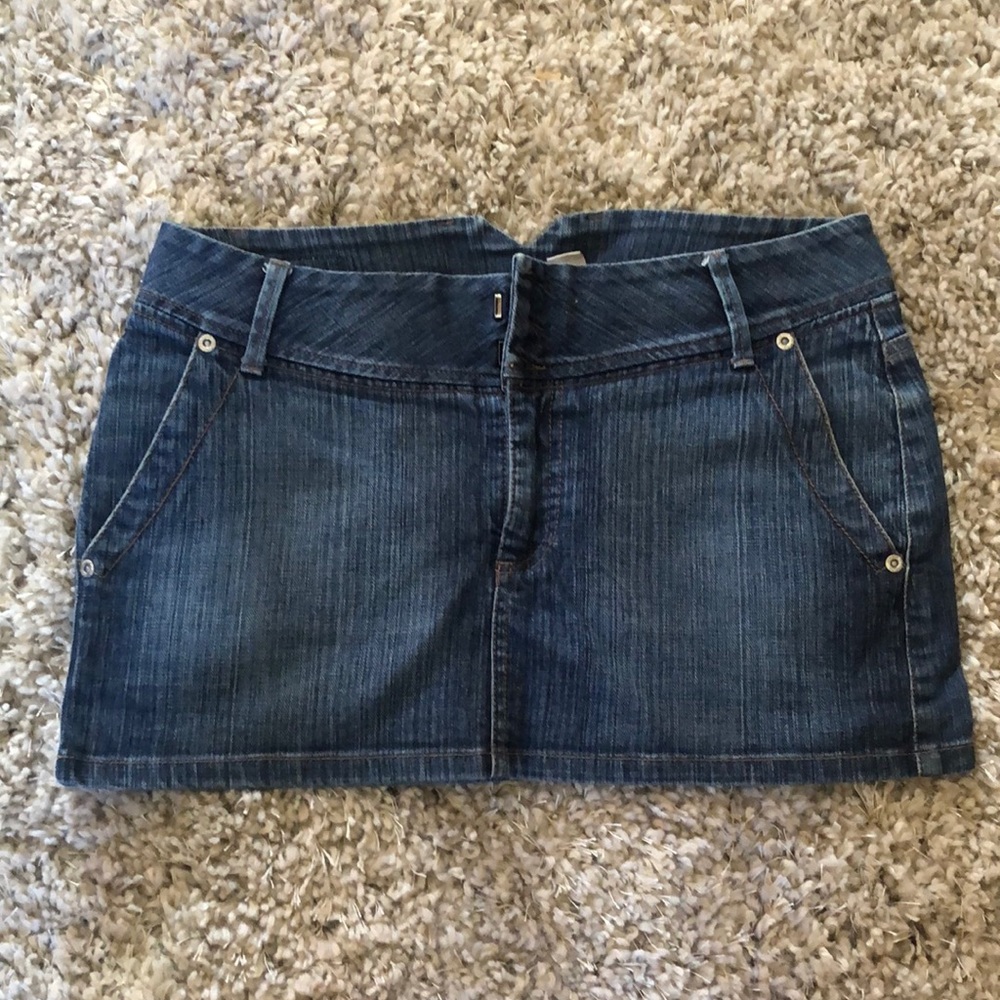 Denim blue mini skirt